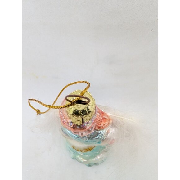 Vtg. Best Santa Christmas Ornament Angel 'NOEL' Glass Angel faux Feathers 5.25” - Picture 12 of 15